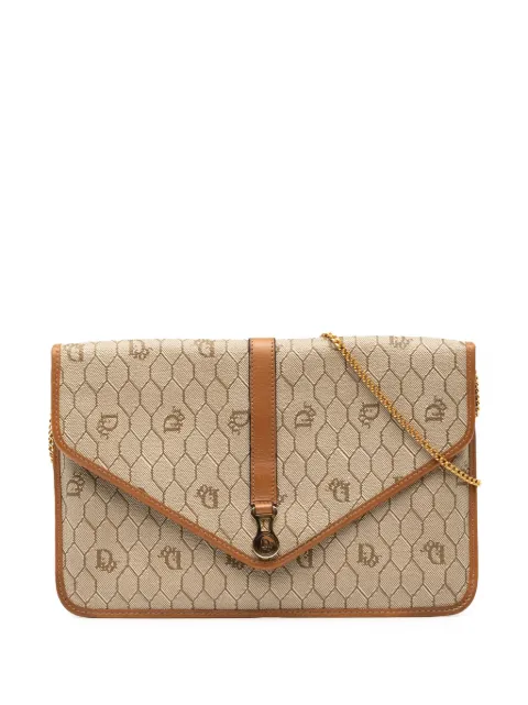 Christian Dior Pre-Owned 20th Century Honeycomb Coated Canvas Chain crossbody bag Brown 8ZQ1KTHJRHCWMJOV