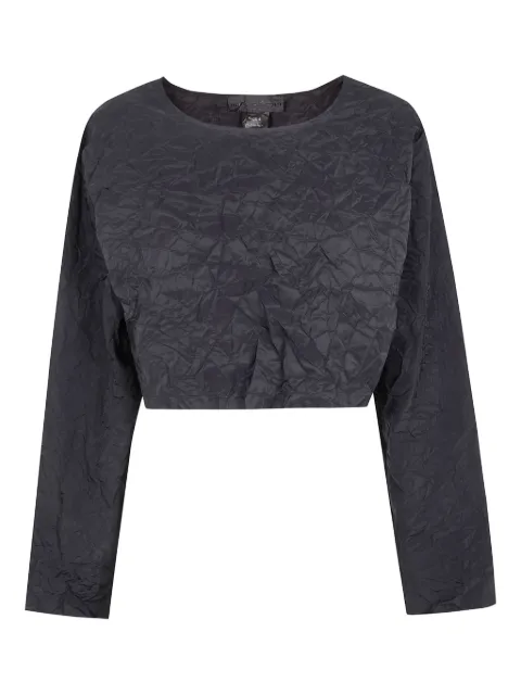 Maria Calderara crinkled crop top Black Q208W