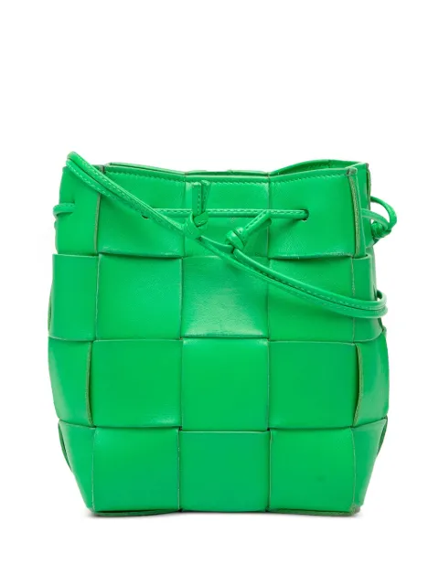 Bottega Veneta Pre-Owned 2012-2025 Small Nappa Maxi Intrecciato Cassette bucket bag Green RU9ZUO5EBL7M5VHF