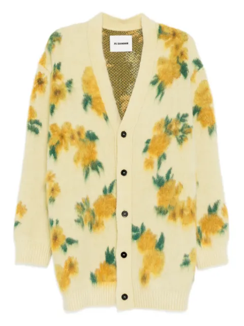 Jil Sander floral V-neck cardigan Yellow J02HP0042J14785773