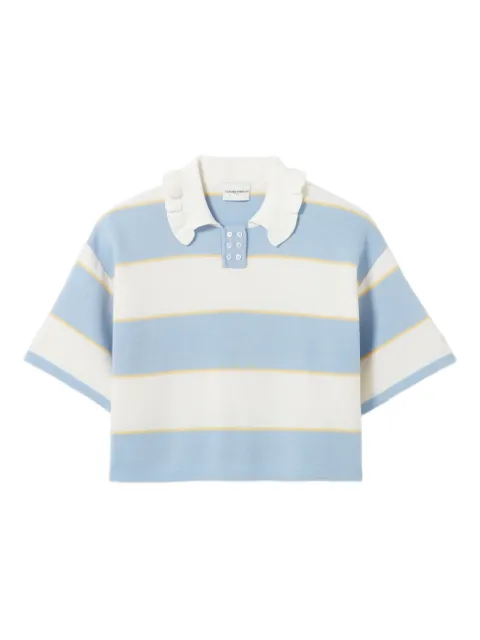 Claudie Pierlot striped knit polo Blue CFPPU01266
