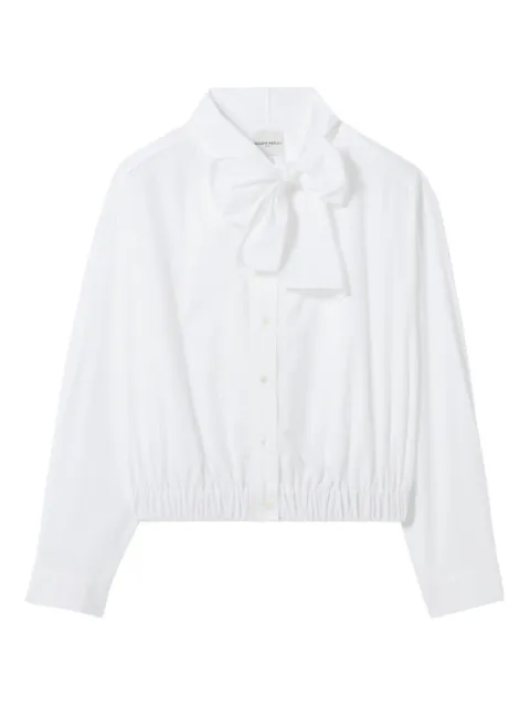 Claudie Pierlot pussy-bow poplin blouse White CFPCM00567