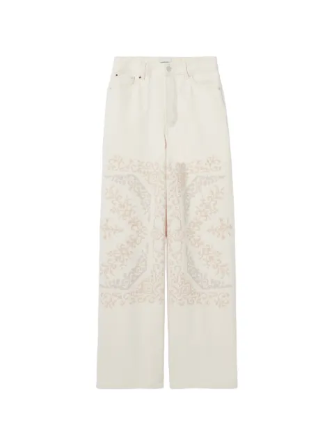 Claudie Pierlot CP embroidered denim jeans Neutrals CFPJE00368
