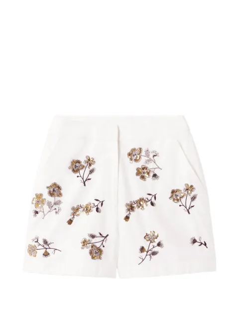 Claudie Pierlot floral short shorts White CFPSH00317