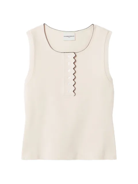 Claudie Pierlot round neck knitted top Neutrals CFPTO01124