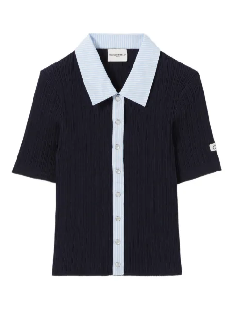 Claudie Pierlot striped bi-material cardigan Blue CFPCA00735