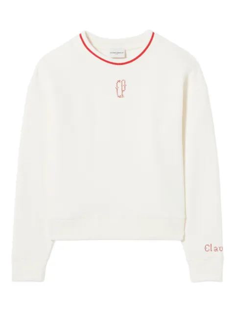 Claudie Pierlot CP embroidered crewneck sweatshirt Neutrals CFPSW00243