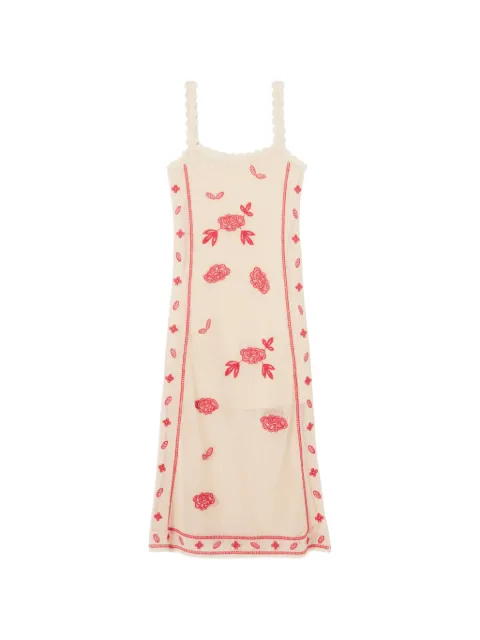 Claudie Pierlot floral embroidered midi dress Neutrals CFPRO02967
