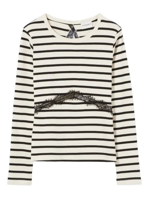 Claudie Pierlot breton lace T-shirt Neutrals CFPTS01064