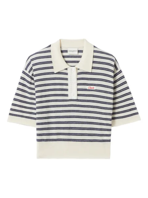 Claudie Pierlot striped knit polo Neutrals CFPPU01271