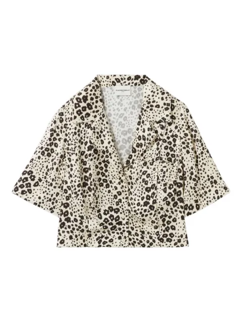 Claudie Pierlot animal print satin shirt Neutrals CFPCM00553