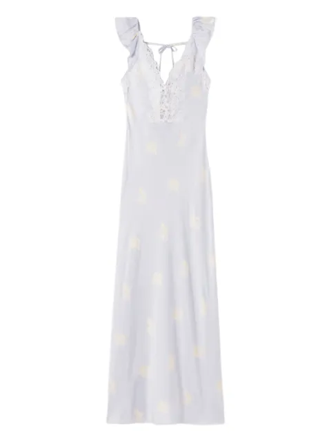 Claudie Pierlot floral satin dress Blue CFPRO02899