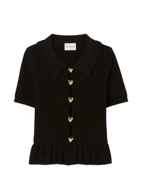 Claudie Pierlot heart open-knit top Black CFPPU01297