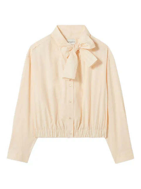 Claudie Pierlot pussy-bow poplin blouse Neutrals CFPCM00538