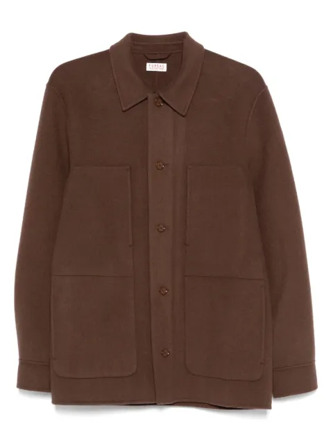 FURSAC button pockets wool double breasted coat Brown FHPOU00124