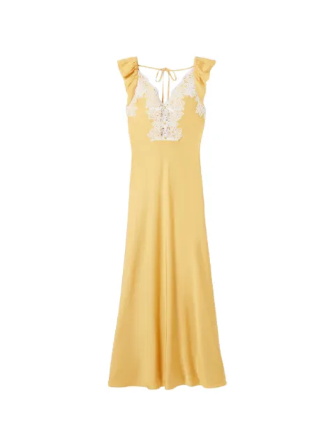 Claudie Pierlot satin lace dress Yellow CFPRO02952