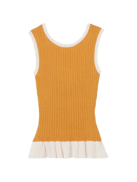 Claudie Pierlot round neck knit top Yellow CFPTO01128