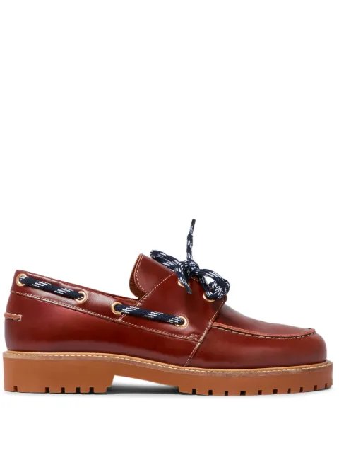 Claudie Pierlot Belem leather boat shoes Brown CFACH00683