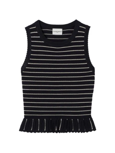 Claudie Pierlot striped knit top Blue CFPPU01303
