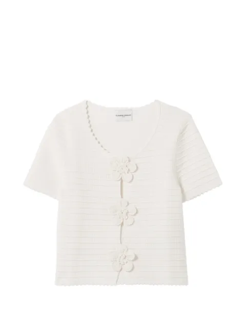 Claudie Pierlot striped short-sleeved jumper Neutrals CFPPU01277