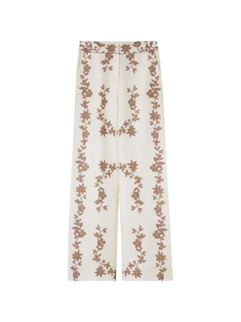 Claudie Pierlot floral wide-leg trousers Neutrals CFPPA00741