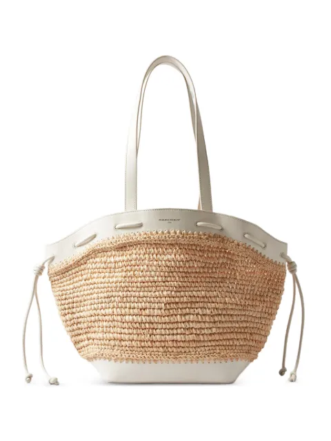 Claudie Pierlot Alban raffiaand leather basket bag Neutrals CFASA00779