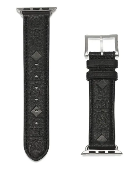 MCM embossed-monogram leather Apple Watch band Black MXZGSTT03BK
