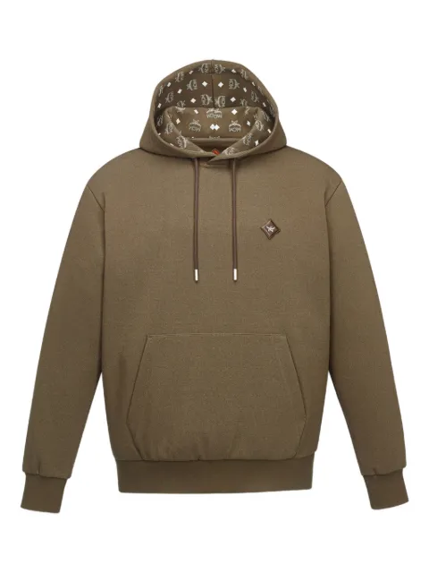 MCM logo patch ponte hoodie Brown MHAGSBC01GK00L