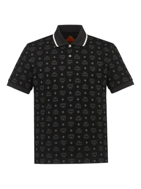 MCM visetos-print polo shirt Black MHTGSMM03BK