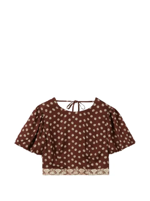Claudie Pierlot satin open-back top Brown CFPTO01088
