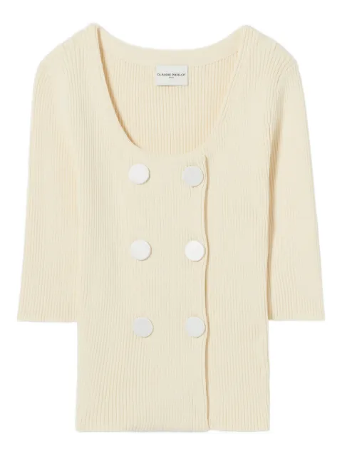 Claudie Pierlot round neck knitted cardigan Neutrals CFPCA00725