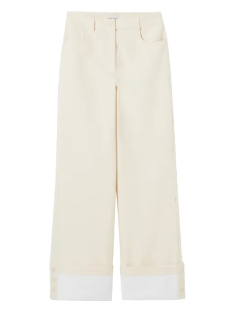 Claudie Pierlot elegant straight cotton trousers Neutrals CFPPA00731