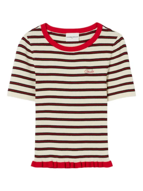 Claudie Pierlot tricolour striped T-shirt Neutrals CFPTO01068