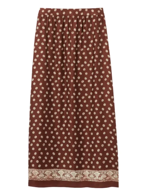 Claudie Pierlot flowy printed skirt Brown CFPJU00843