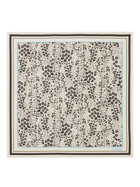Claudie Pierlot leopard silk scarf Neutrals CFABO00555