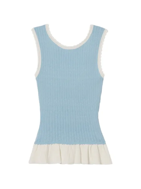 Claudie Pierlot round neck knit top Blue CFPTO01128