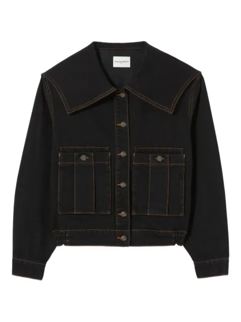 Claudie Pierlot denim sailor collar jacket Black CFPBL00359