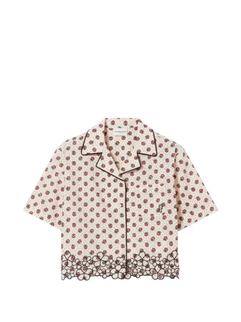 Claudie Pierlot embroidered cotton shirt Neutrals CFPCM00581