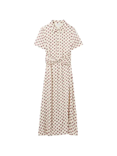 Claudie Pierlot floral print satin dress Neutrals CFPRO03006