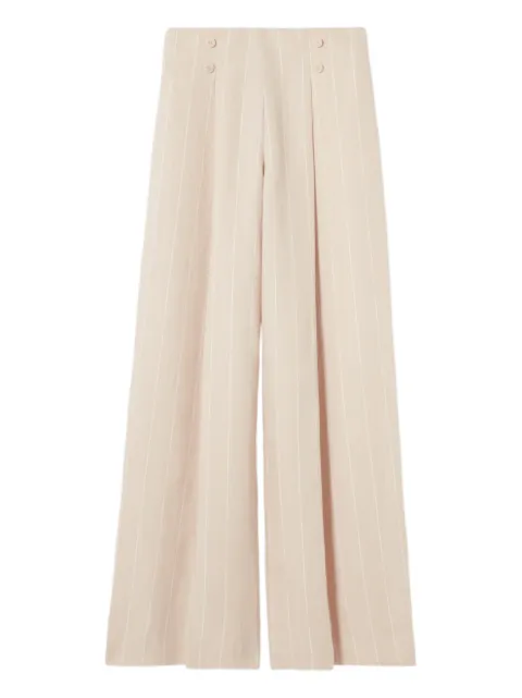 Claudie Pierlot wide tailored linen-blend trousers Neutrals CFPPA00749