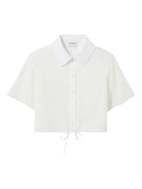 Claudie Pierlot cropped lace shirt White CFPCM00561