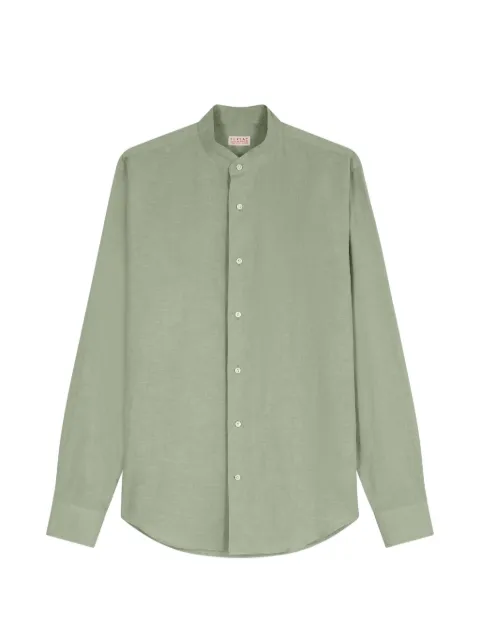 FURSAC band-collar long-sleeve shirt Green FHPCH00235