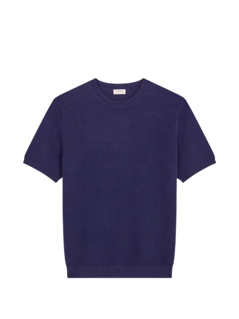 FURSAC waffle-texture T-shirt Blue FHPTS00120