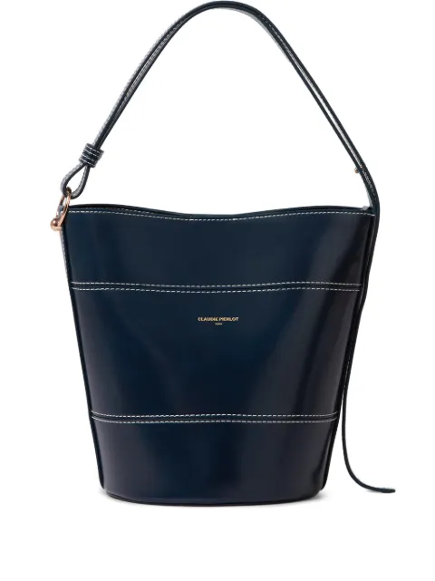 Claudie Pierlot adjustable leather bucket bag Blue CFASA00775