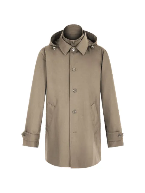 FURSAC hooded button-fastening parka Neutrals FHPOU00119
