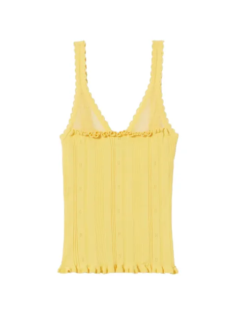 Claudie Pierlot ruffled knit top Yellow CFPTO01106