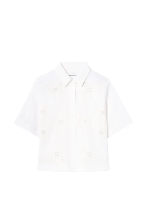 Claudie Pierlot embroidered cotton shirt White CFPCM00569