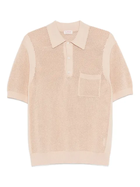 FURSAC pocket openwork polo shirt Neutrals FHPTS00119