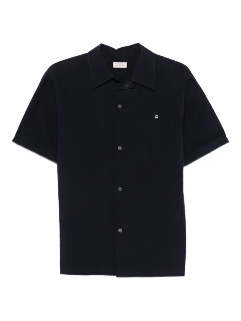 FURSAC patch-pocket textured shirt Blue FHPCH00343