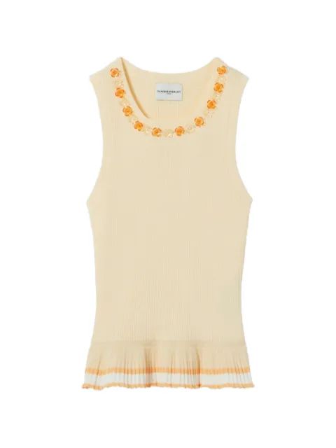 Claudie Pierlot floral knit crew neck top Yellow CFPPU01302